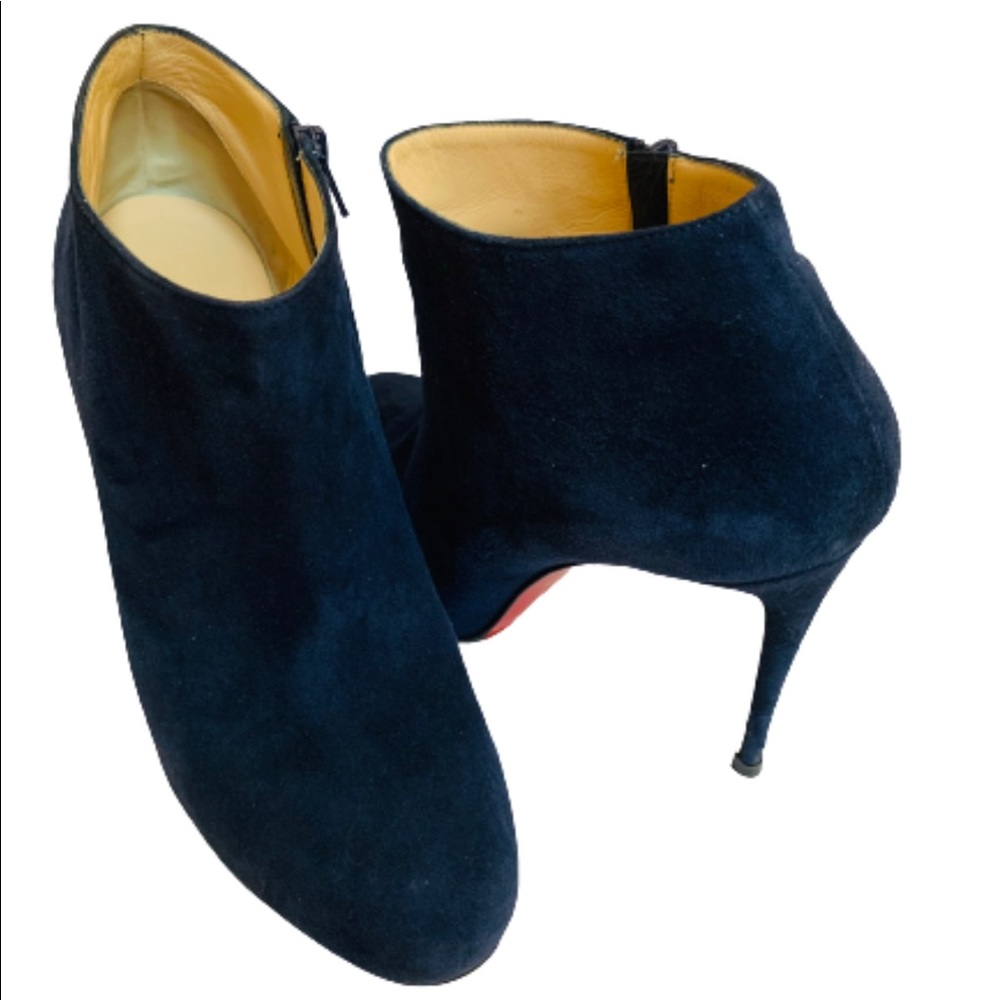 Christian Louboutin Navy Suede Belissima Booties - Picture 3 of 16